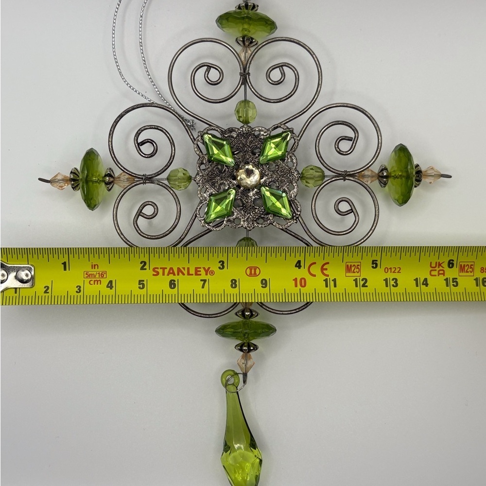 Green Holiday Ornament with Swarovski Crystals - Picture 4 of 4